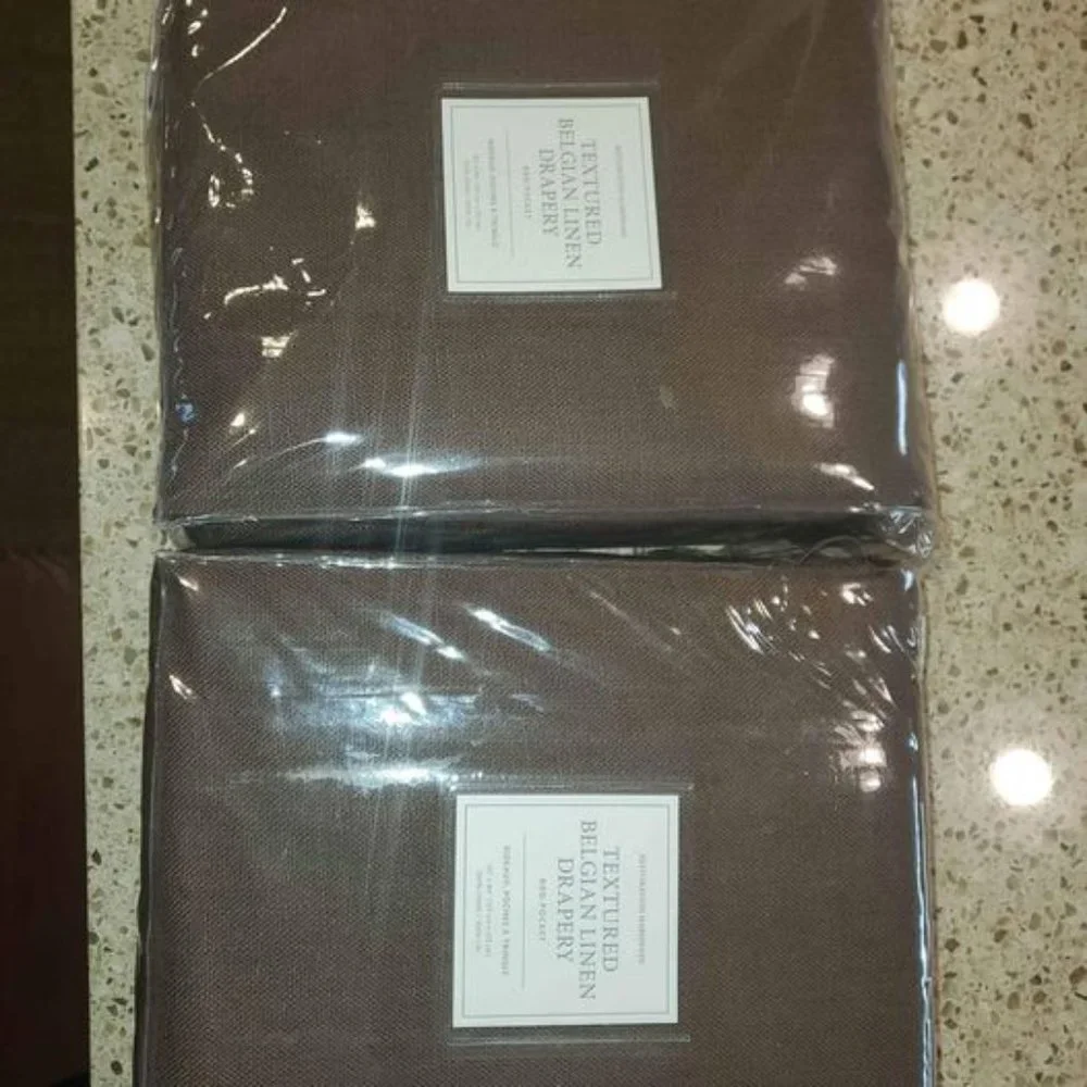 Belgian Linen Drapes, Chocolate; Restoration Hardware